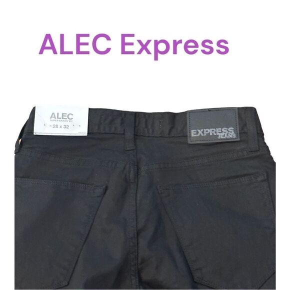 Express Jeans Alec 28 x 32 NWT, stretch, black , quality NWT - Picture 2 of 11